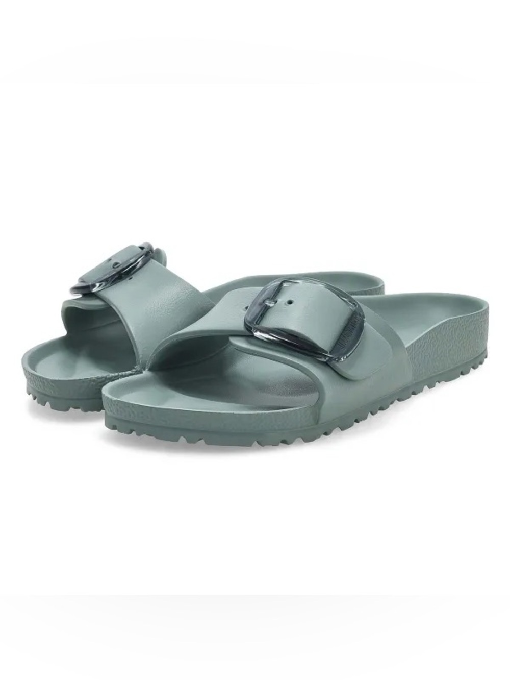 Like new! Birkenstock big buckle Madrid slides sandals in pure sage
